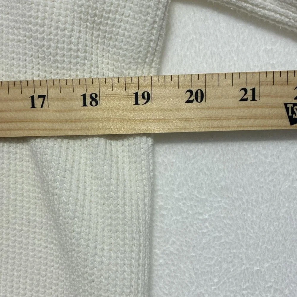 Lauren Ralph Lauren White Waffle Knit Cowl Neck size Lg - Picture 5 of 5